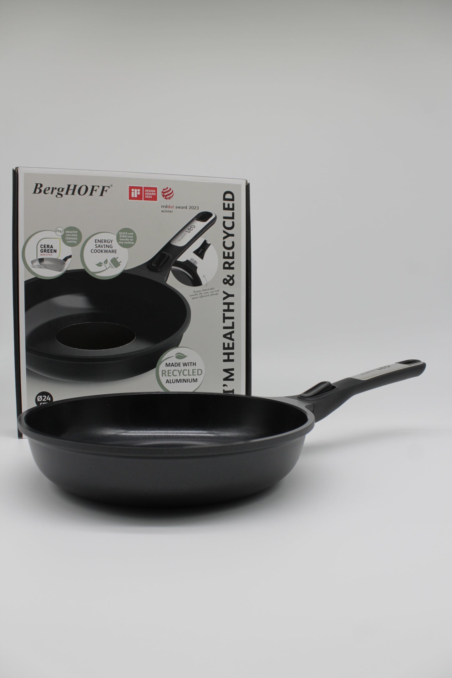 Padella antiaderente 24 cm manico staccabile linea PHANTOM LEO