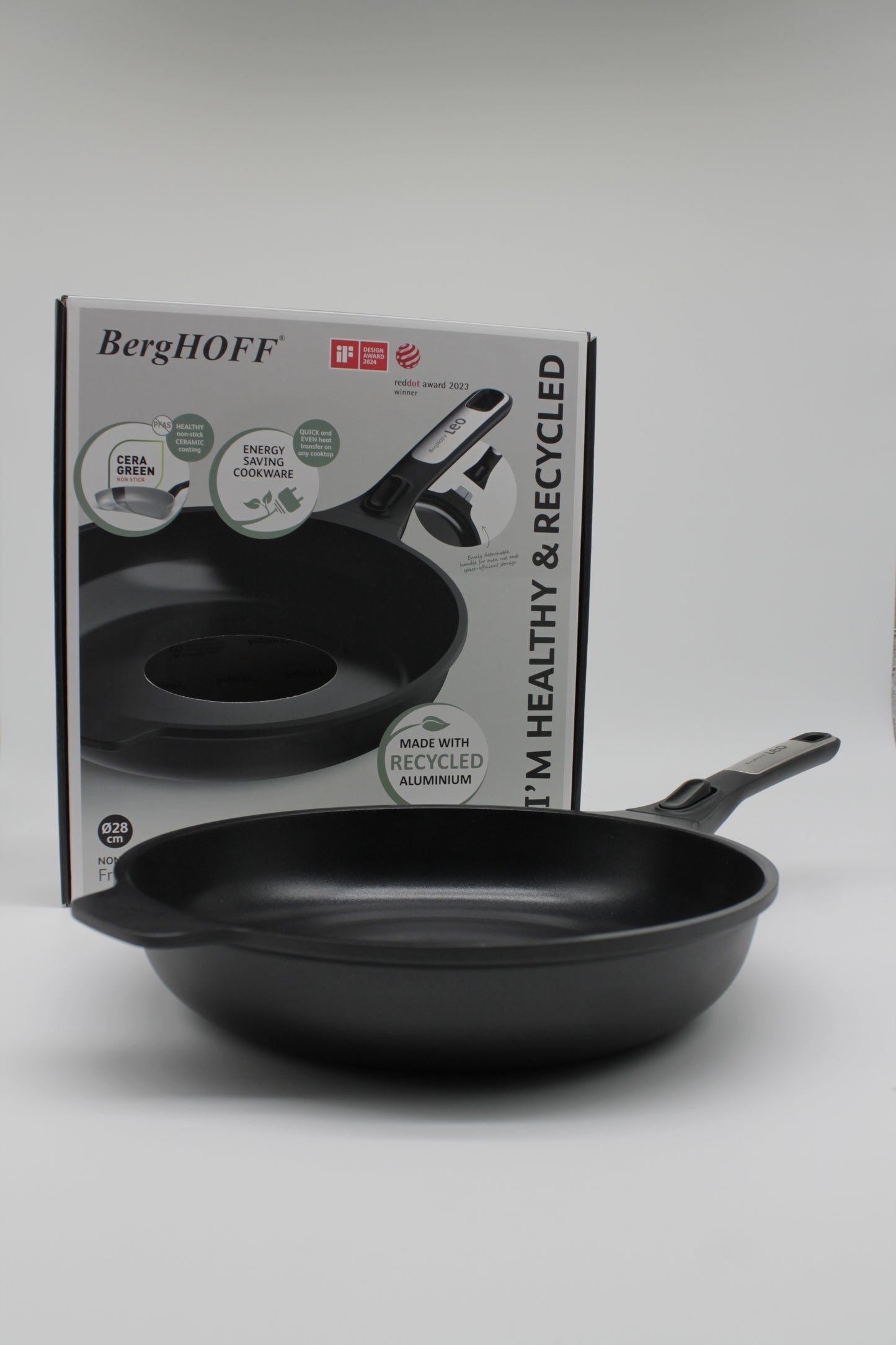 Padella antiaderente 28 cm manico staccabile linea PHANTOM LEO